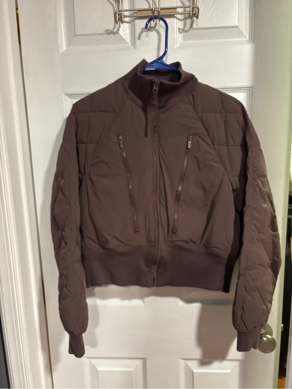 SO Quilted Chocolate Brown Bomber Jacket